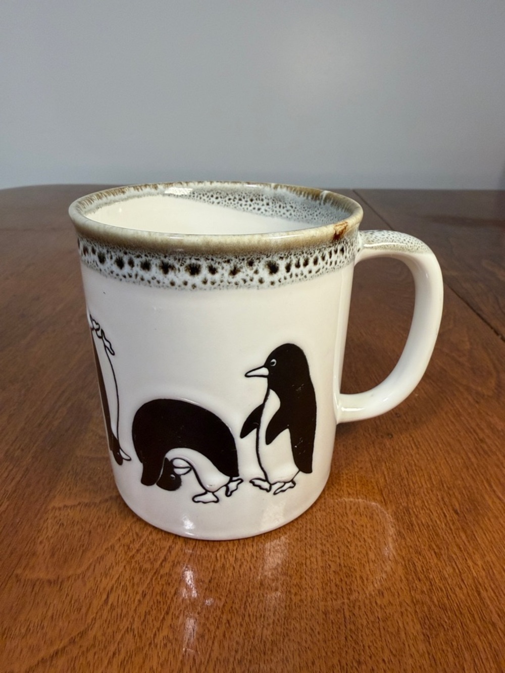Cute Penguin Mug Black White Minimalist Coffee Cup Scandinavian Style